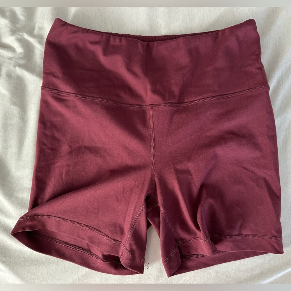 Women's Burgundy Biker Shorts
